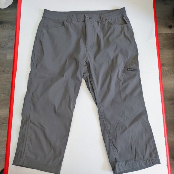 Eddie Bauer Rainer Capris outdoor activity pants grey women's size 10 - Picture 1 of 14